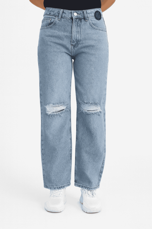 بنطلون جينز وايد ليج