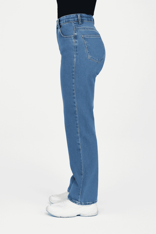 بنطلون جينز وايد ليج