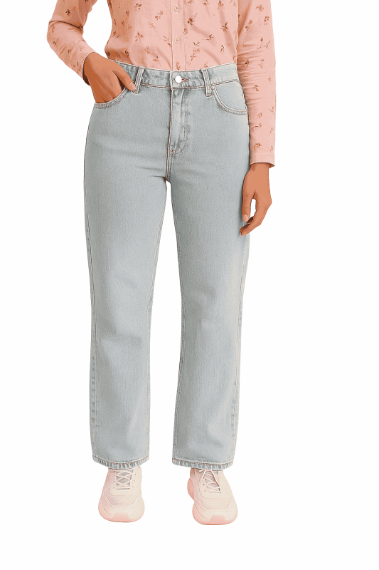 بنطلون جينز وايد ليج